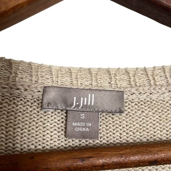 J. Jill Linen Blend Embroidered Palm Tree Button Front Cardigan Cream Size Small - Picture 8 of 11